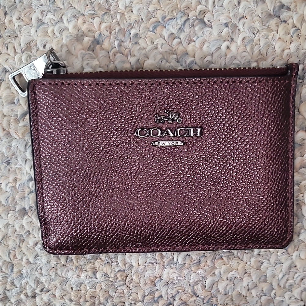 Coach Shimmering Purple Coin Pouch
